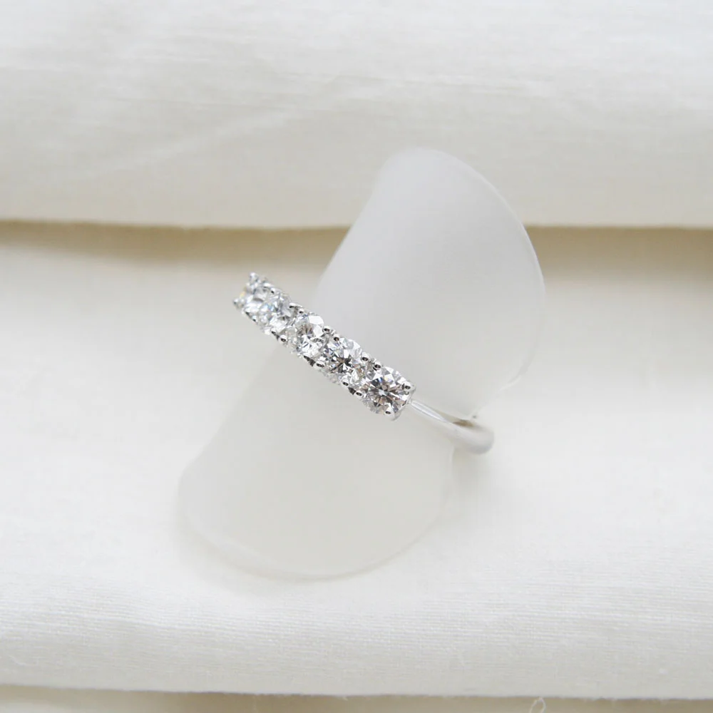 Anello Di Fidanzamento Trilogy Diamante Oro Bianco E Rosa 9K 3 Diamanti - Foto 2